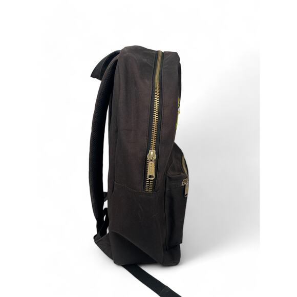 OOAK Herschel Classic Black Backpack Hand Embroidered Daisy Flower Bouquet Bag - Picture 3 of 6